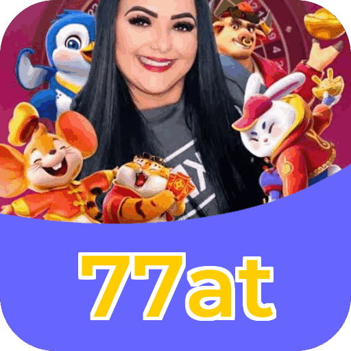 Interface do aplicativo 77at mostrando jogos disponíveis no iOS e Android